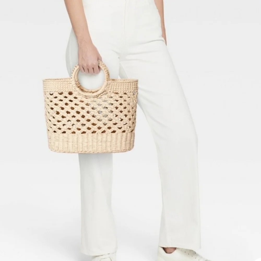 A New Day Cream Woven Tote Bag